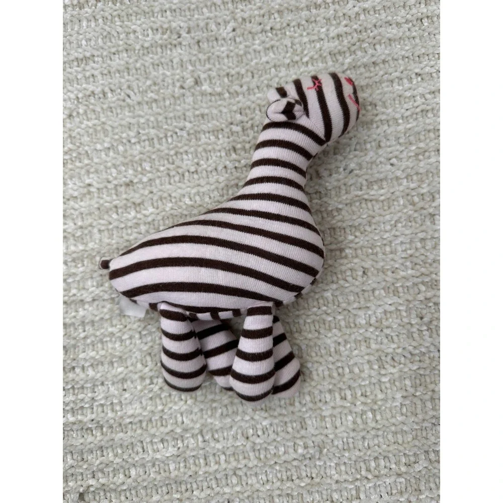 Old Navy Zebra Plush Pink Brown Striped Stuffed‎ Animal Lovey Kids Vintage 2009